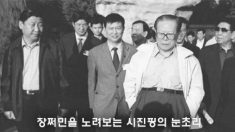 장쩌민을 노려보는 시진핑의 눈초리(한,중)