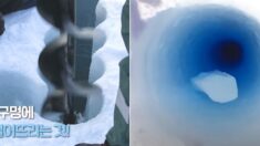 90m 깊이 시추공 아래로 얼음 조각을 던졌더니 돌아온 신기한 소리 (영상)