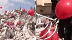 튀르키예 지진 잔해 위 ‘빨간 풍선’ 걸려있는 슬픈 이유