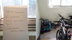 “물 들어오니 창문 열지 마”…아파트 비상구 계단 ‘황당 경고문’
